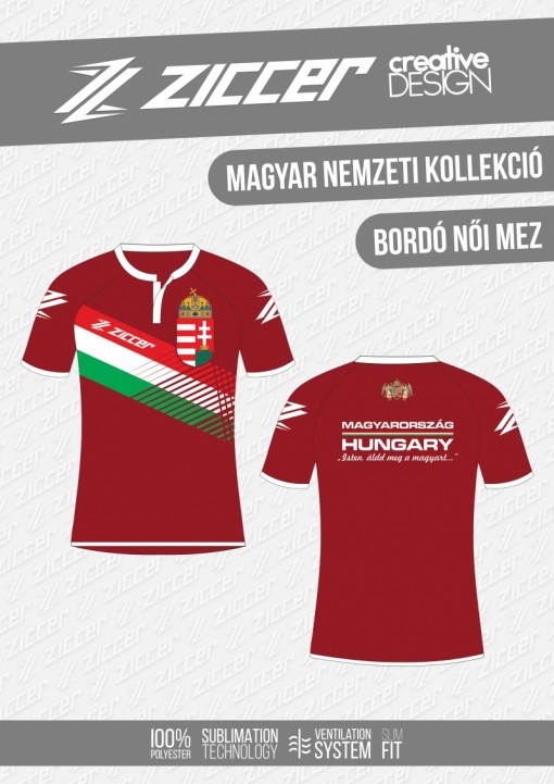 Magyar Trikolór Női mez bordó