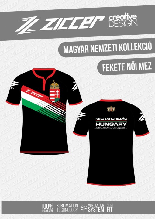 Magyar Trikolór Női mez fekete