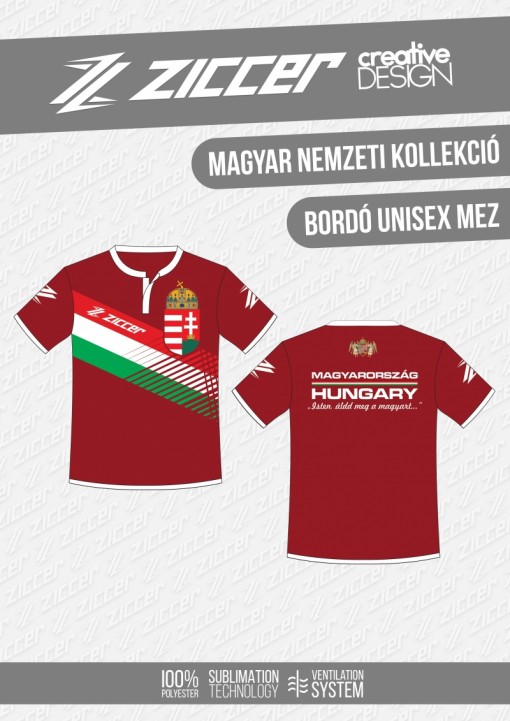 Magyar Trikolór Unisex mez bordó