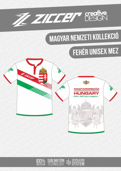 Magyar Trikolór Unisex mez fehér