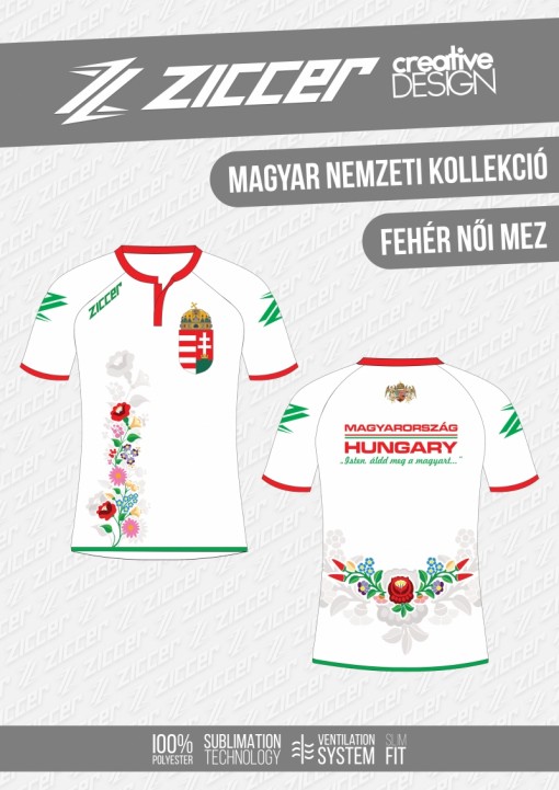 Magyar Virágmintás Női mez fehér